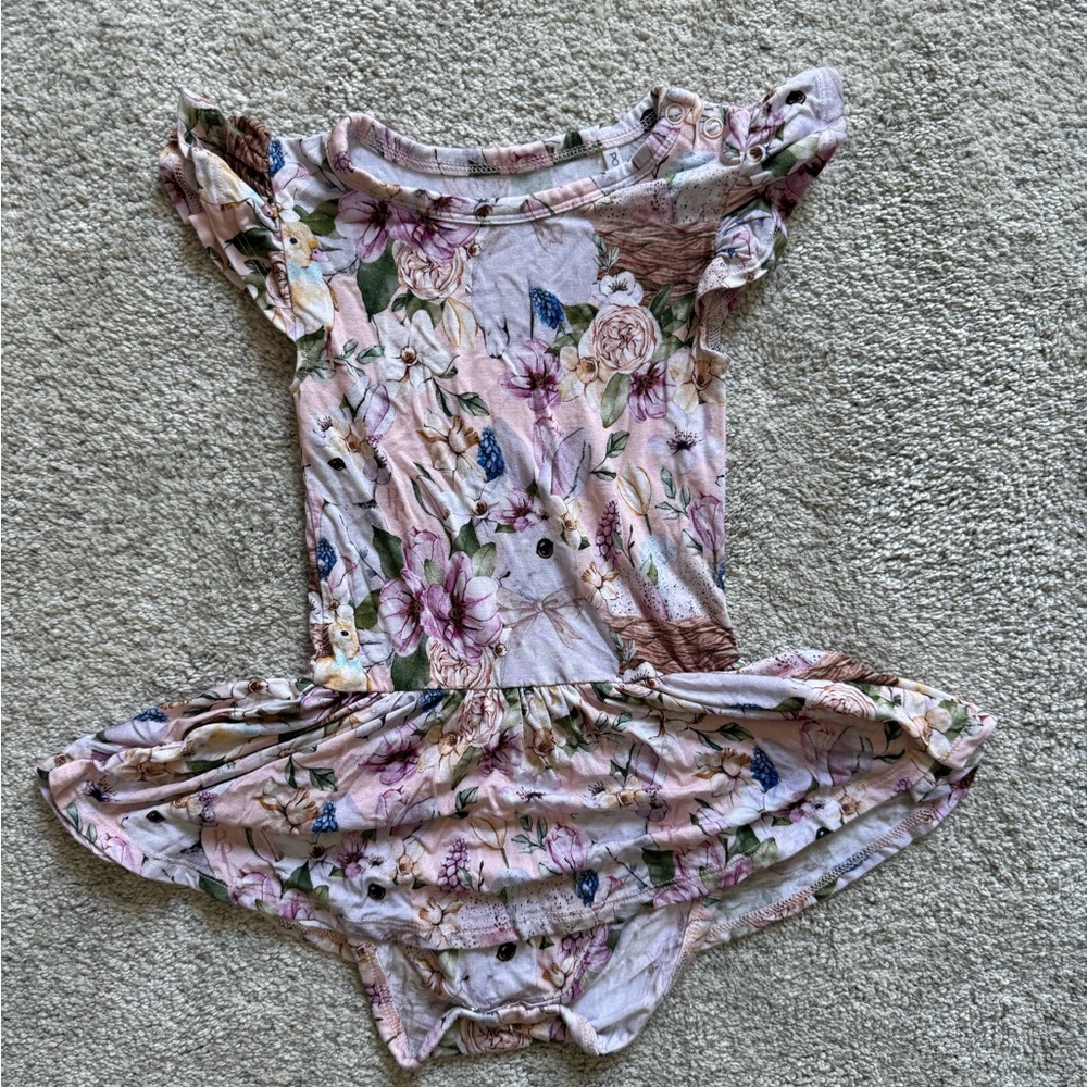 Posh Peanut Floral Baby Dress with Ruffles